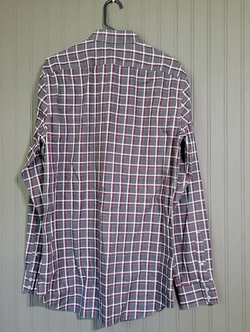 Banana Republic Long Sleeve Button Down Shirt Tailored Slim Fit Plaid Men's LT